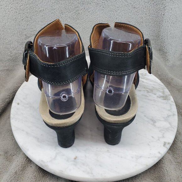 Earthies Shoes Womens Size 7.5 Black Leather Bonaire Too Booties - Picture 4 of 10